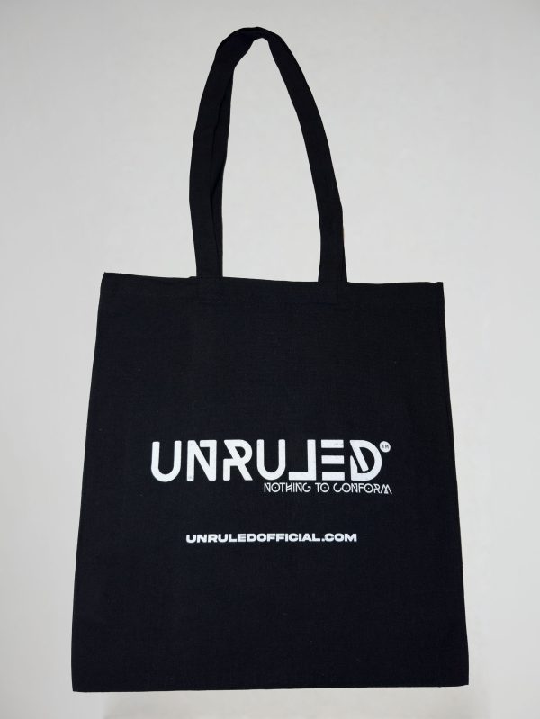 UNRULED eco-friendly reusable shopper bag featuring minimalist branded design.