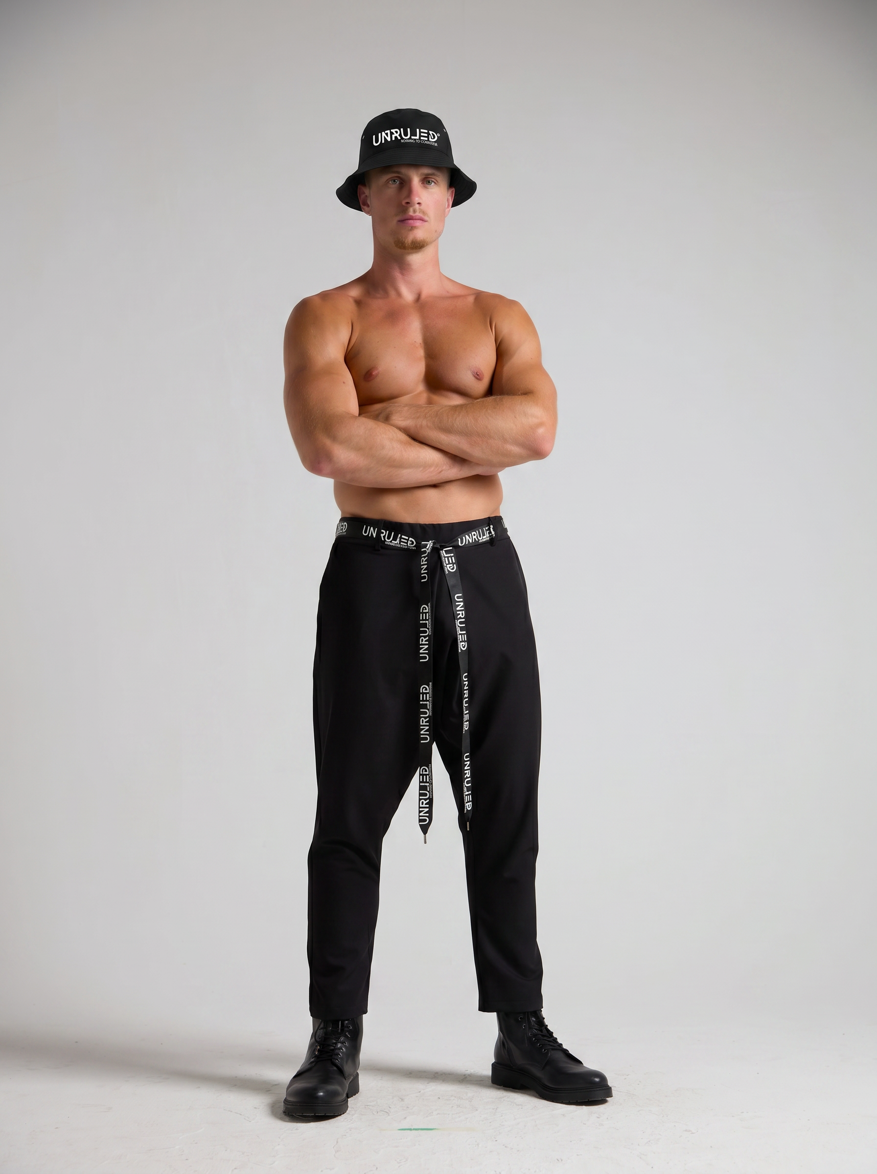 UNRULED bucket hat featuring a minimalist contemporary design