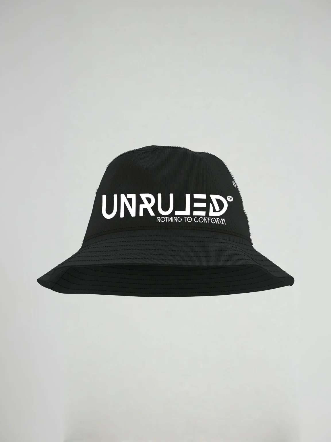 UNRULED bucket hat featuring a minimalist contemporary design