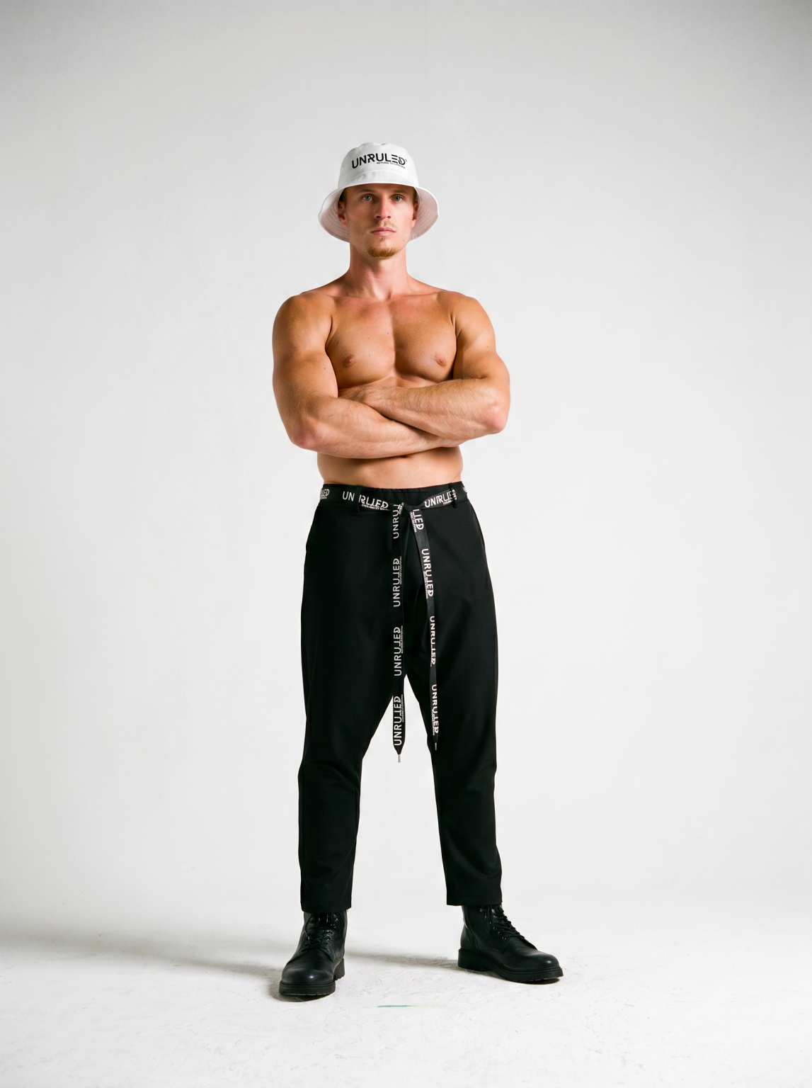 UNRULED bucket hat featuring a minimalist contemporary design