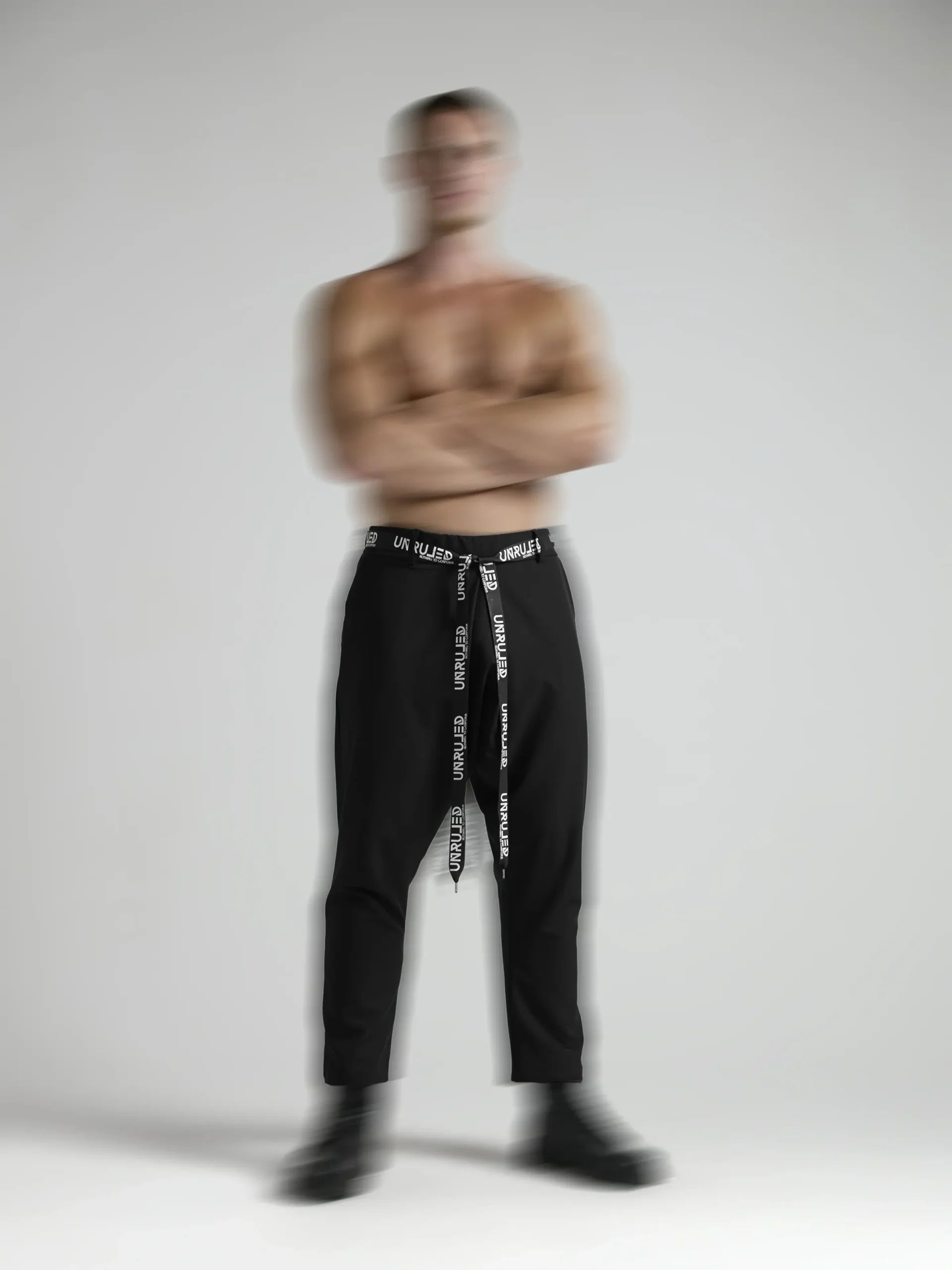 Italian-made black men's trousers with refined construction and premium materials.