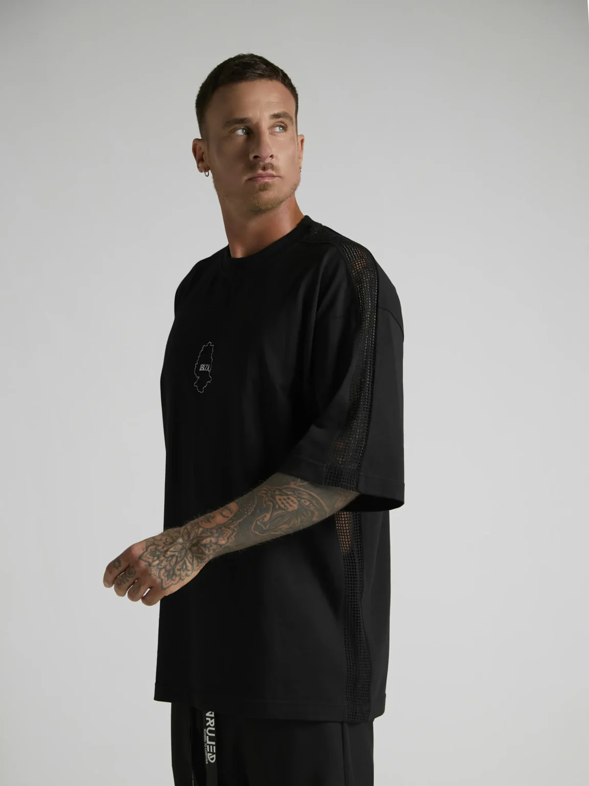 Premium men's T-shirt with mesh inserts on sleeves and sides from UNRULED IBIZA collection.