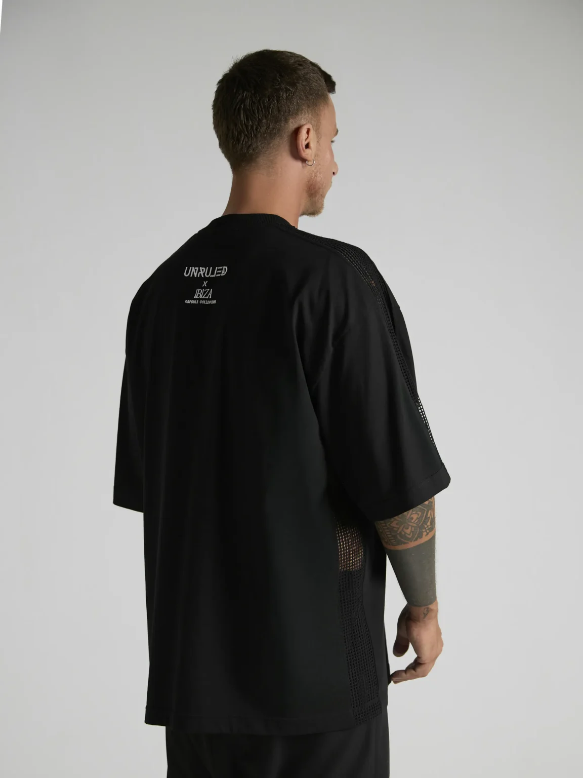 Premium men's T-shirt with mesh inserts on sleeves and sides from UNRULED IBIZA collection.