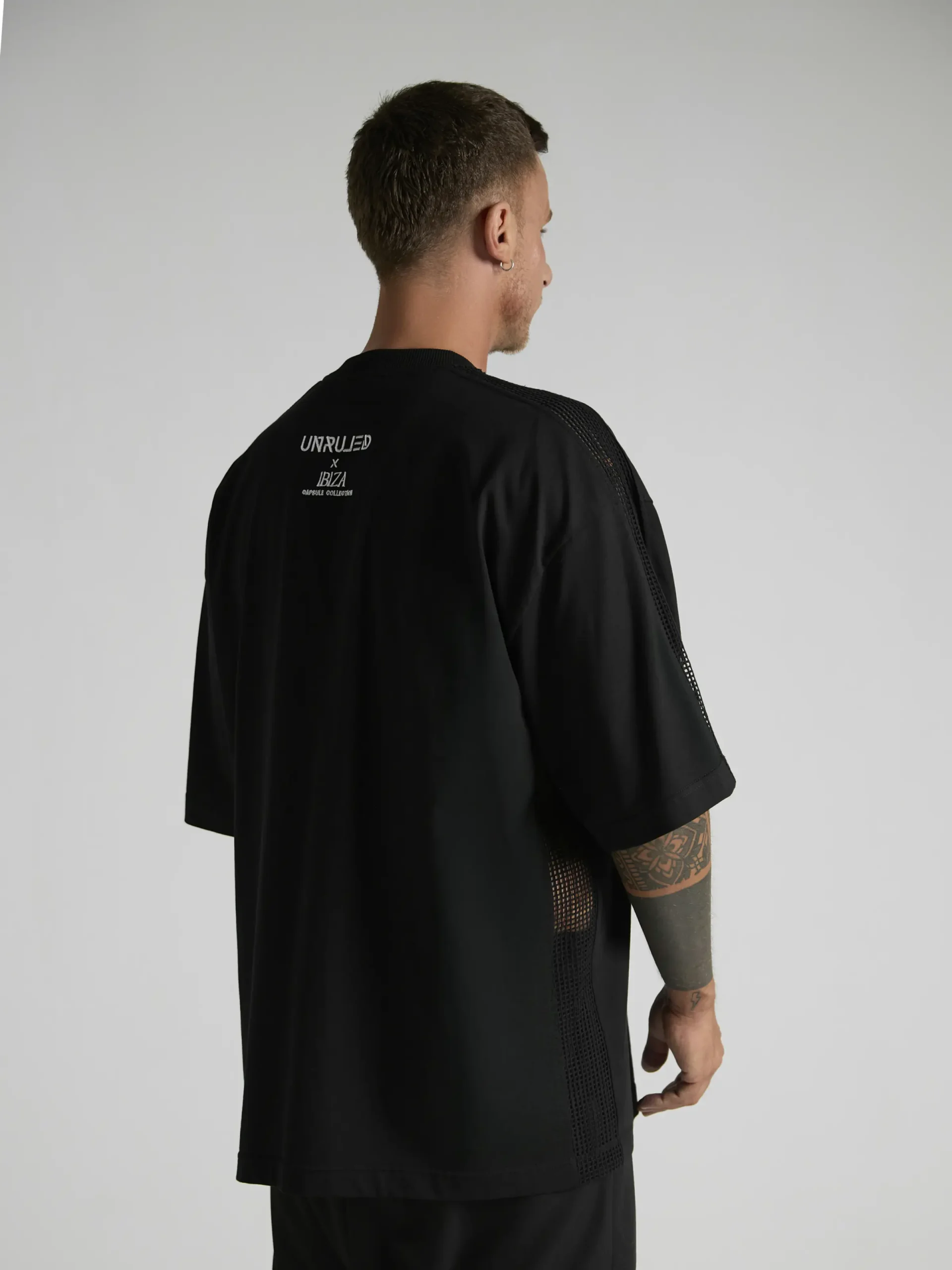 Premium men's T-shirt with mesh inserts on sleeves and sides from UNRULED IBIZA collection.