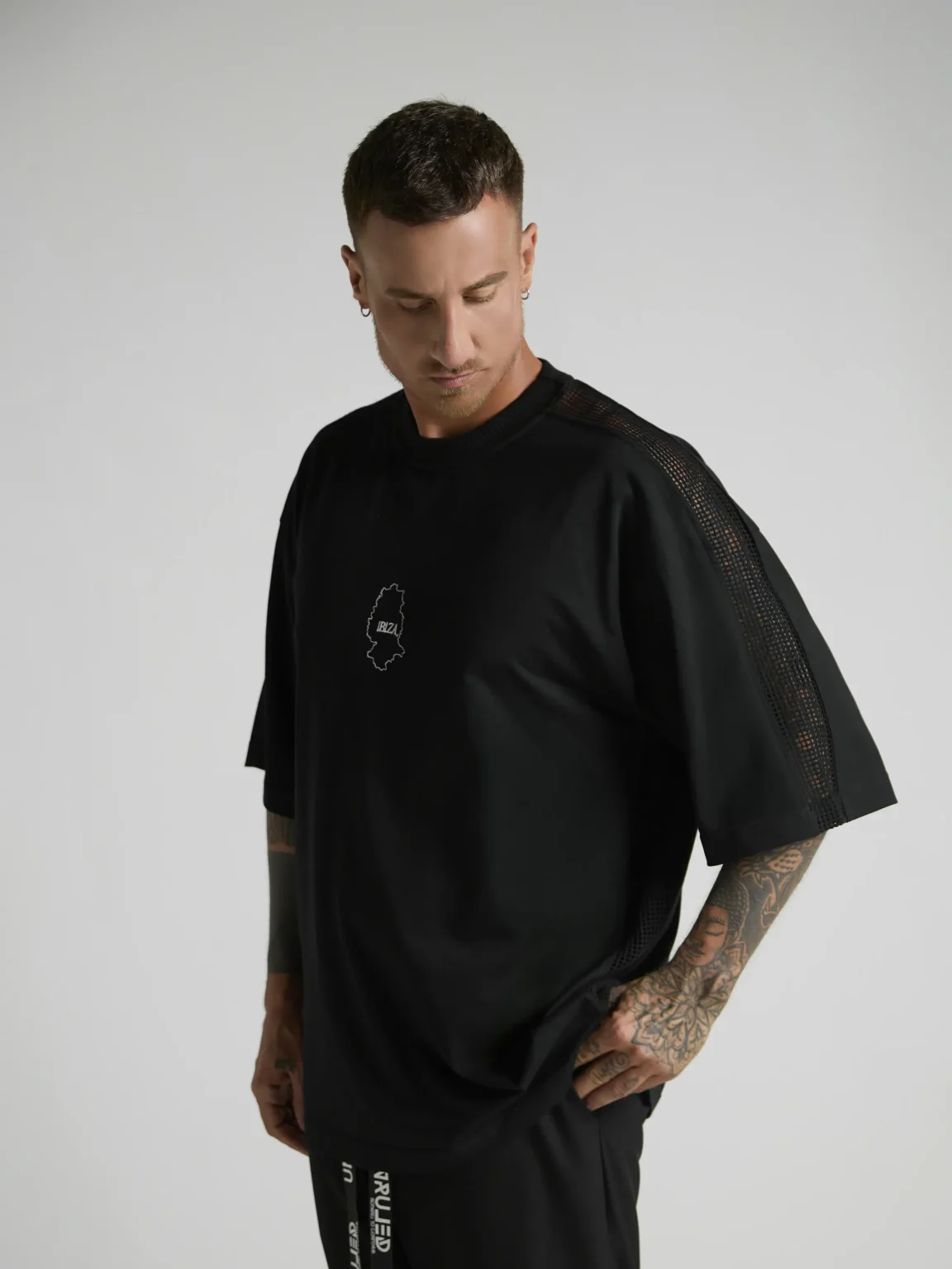 Premium men's T-shirt with mesh inserts on sleeves and sides from UNRULED IBIZA collection.
