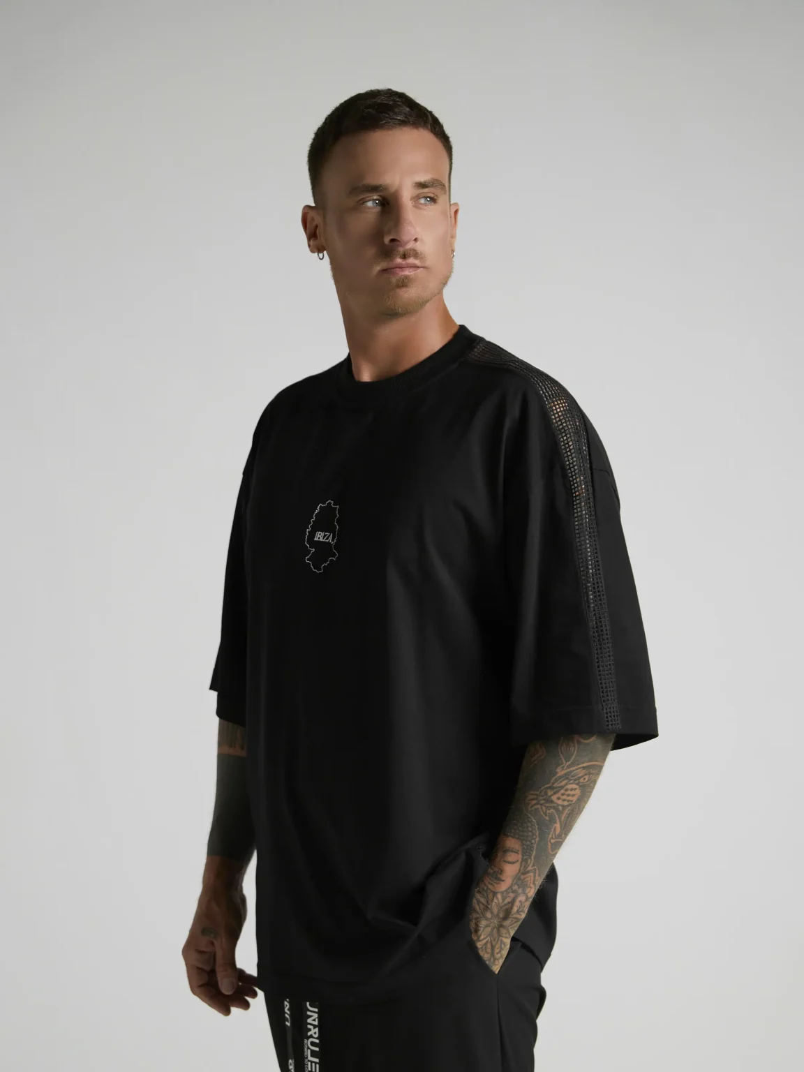 Premium men's T-shirt with mesh inserts on sleeves and sides from UNRULED IBIZA collection.